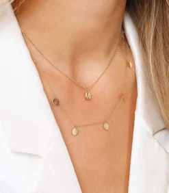 Collier Court Cauri Coquillage Et Chaine Boule