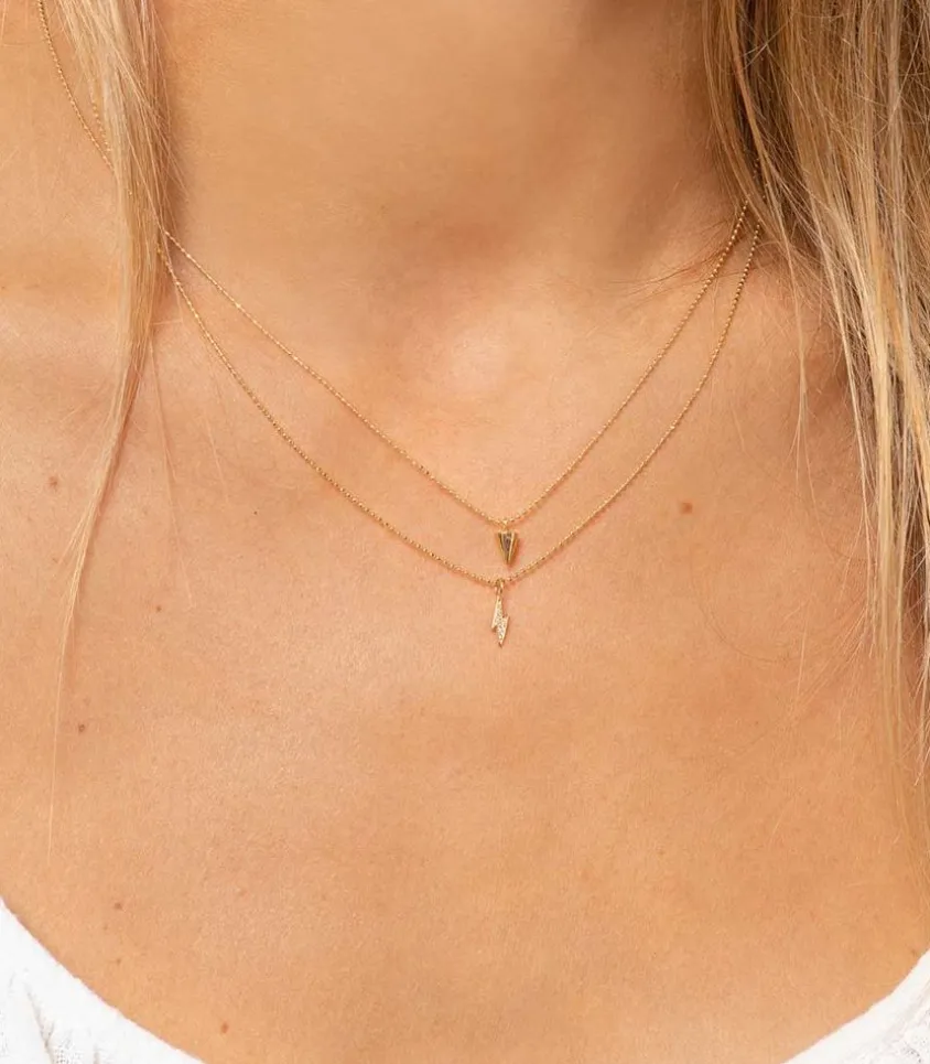 Collier Court Chaine Boule Et Charm Spike