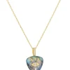 Collier En Or Chaine Oeil Diamant Labradorite