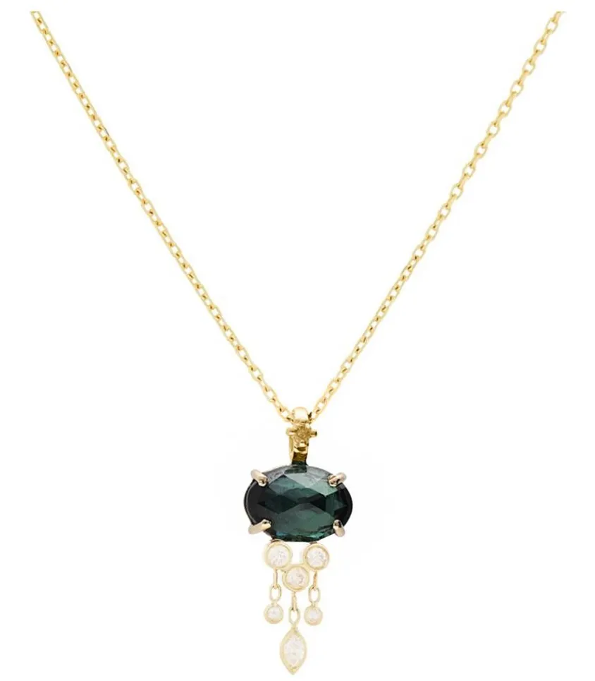 Collier En Or Pendentif Meduse Tourmaline