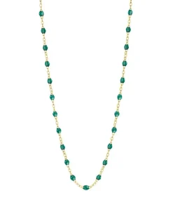 Collier Or Jaune Et Perles De Resine 42 Cm