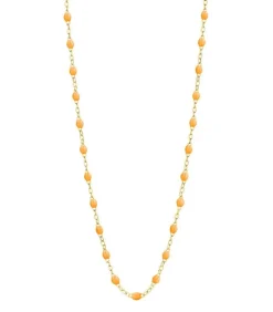 Collier Or Jaune Et Perles De Resine 42 Cm