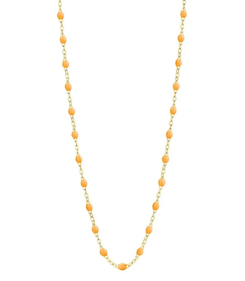 Collier Or Jaune Et Perles De Resine 42 Cm