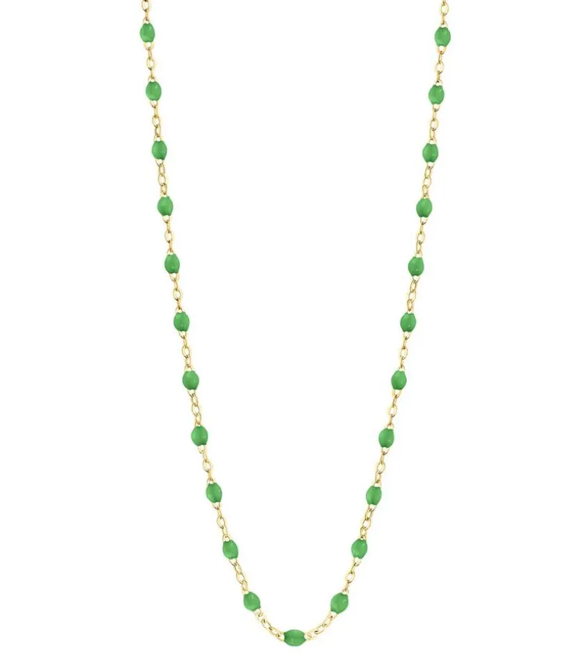 Collier Or Jaune Et Perles De Resine 42 Cm