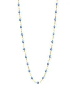 Collier Or Jaune Et Perles De Resine 42 Cm