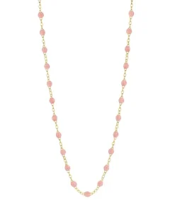 Collier Or Jaune Et Perles De Resine 42 Cm