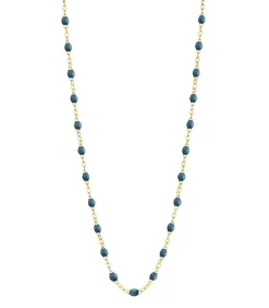 Collier Or Jaune Et Perles De Resine 42 Cm