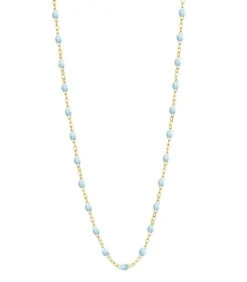 Collier Or Jaune Et Perles De Resine 42 Cm