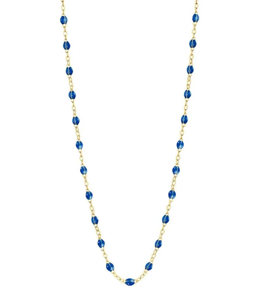 Collier Or Jaune Et Perles De Resine 42 Cm
