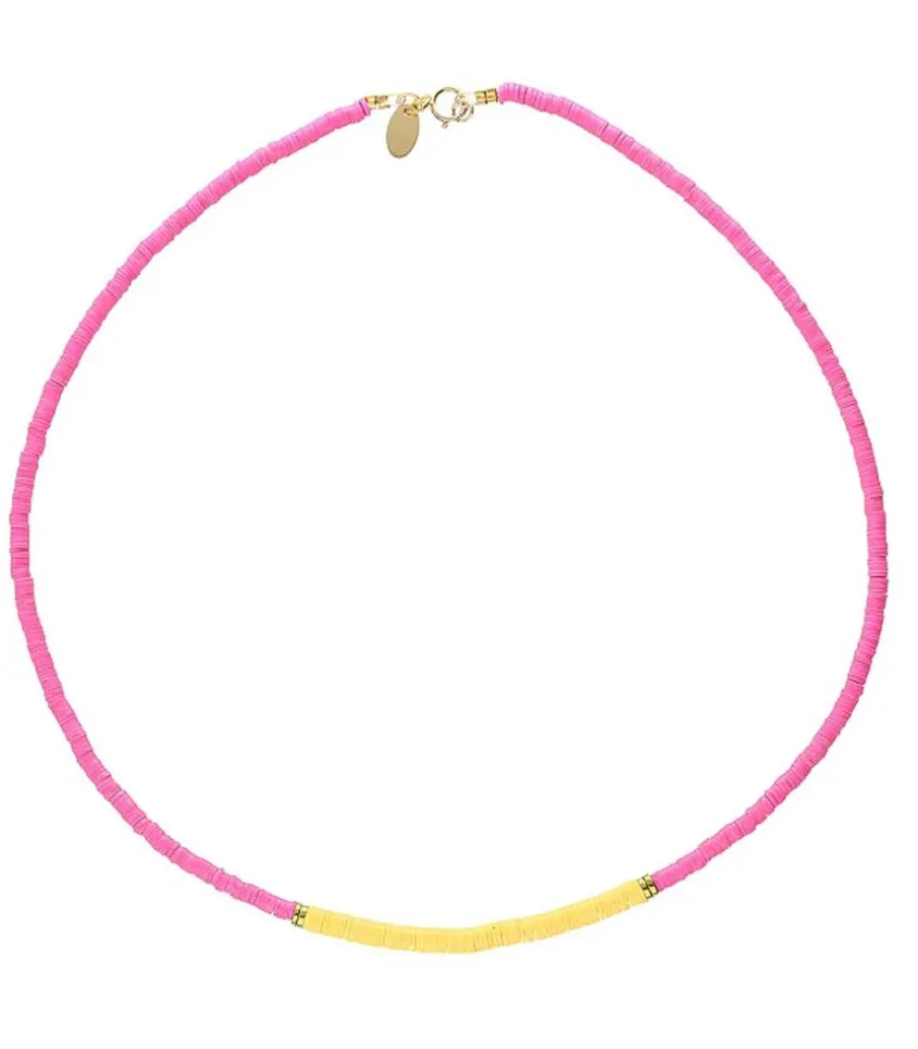 Collier Polynesie Rose Et Jaune X Jane De Boy