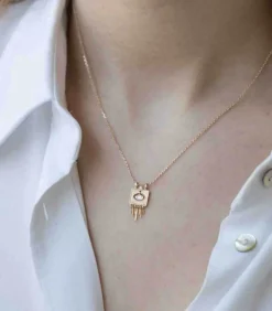 Collier Rayon De Soleil En Or Et Oeil En Diamant Chaine 45Cm