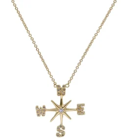 Collier Rose Des Vents En Or Jaune Et Diamants