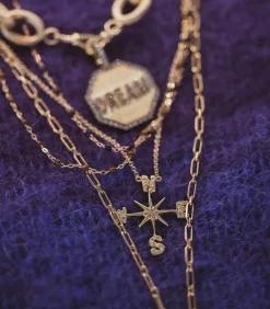 Collier Rose Des Vents En Or Jaune Et Diamants