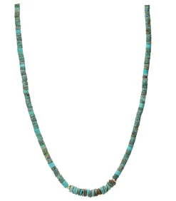 Collier Turquoise Rondelle Or