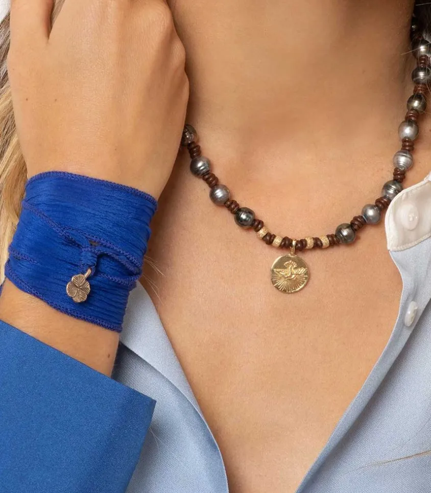 Collier Wonderland Perles Tahitiennes Et Or