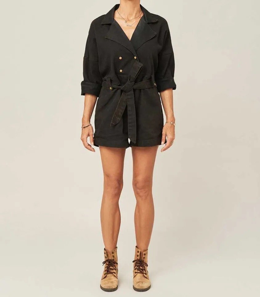 Combishort Trench Coat Noire