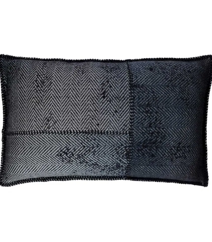 Coussin Cachemire Et Laine 60 X 35 Cm Bleu