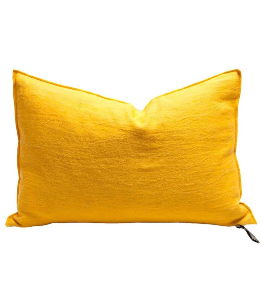 Coussin Lin Lave Froisse 60 X 90 Cm Tournesol