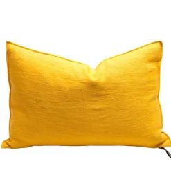 Coussin Lin Lave Froisse 30 X 50 Cm Tournesol