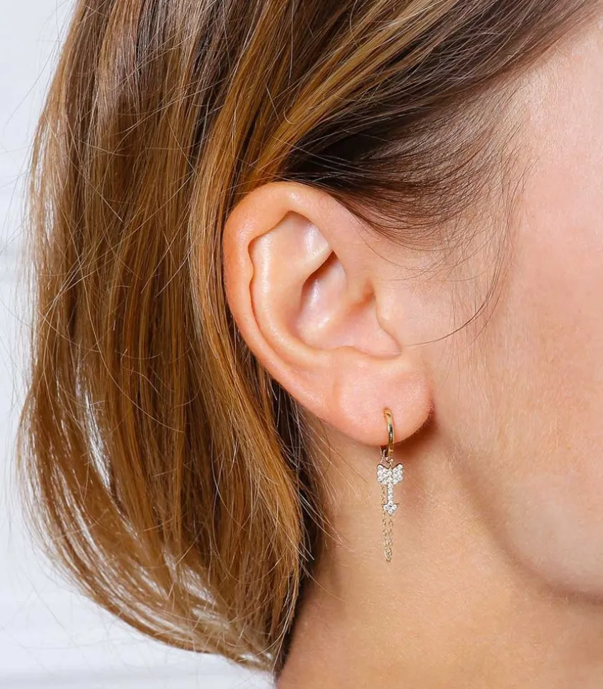 Creole Chaine Fleche, Or Jaune Et Diamants