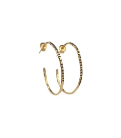 Creoles "Pensee" En Vermeil