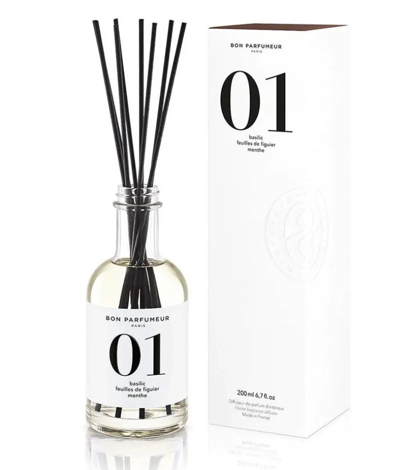 Diffuseur De Parfum D'intérieur 01 Basilic, Feuilles De Figuier Et Menthe 200 Ml