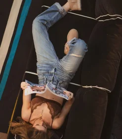 Jean Mckellar Wide Straight Selvedge Blue