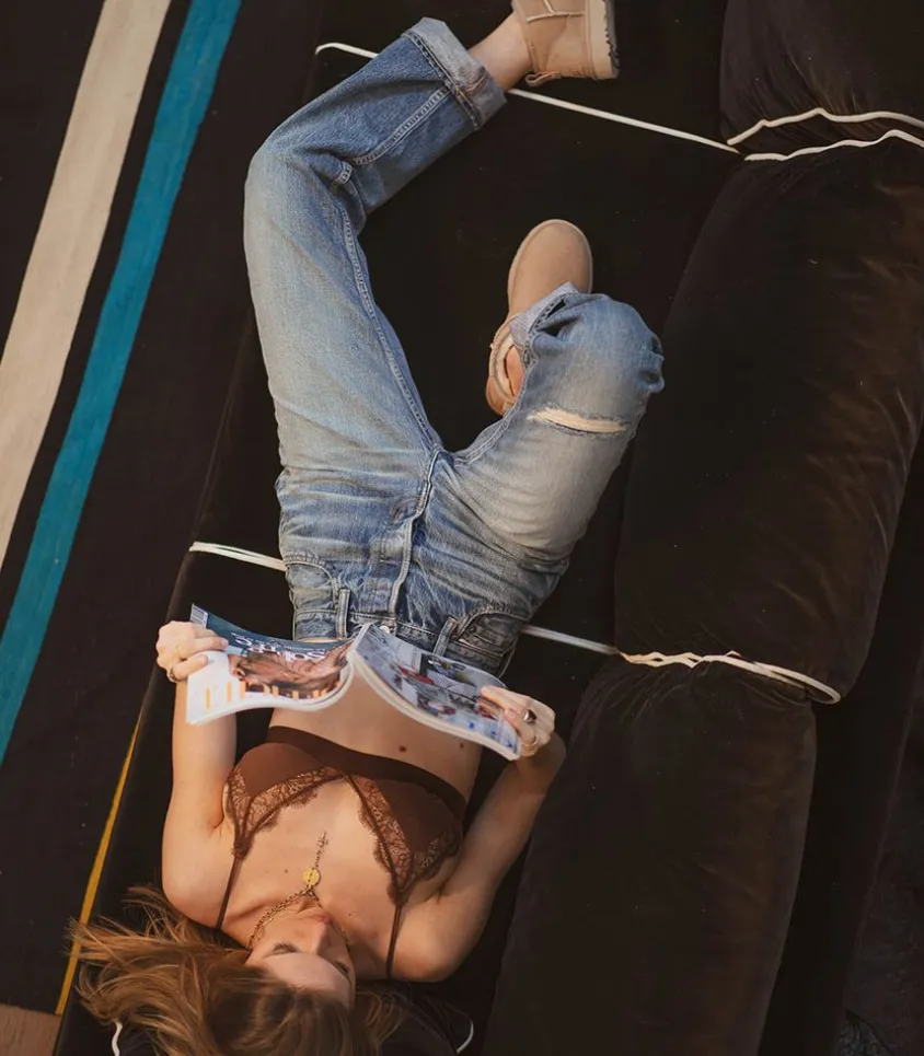 Jean Mckellar Wide Straight Selvedge Blue