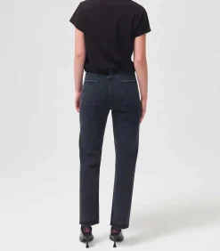 Jean 90'S Pinch Waist Black Tea En Coton Bio