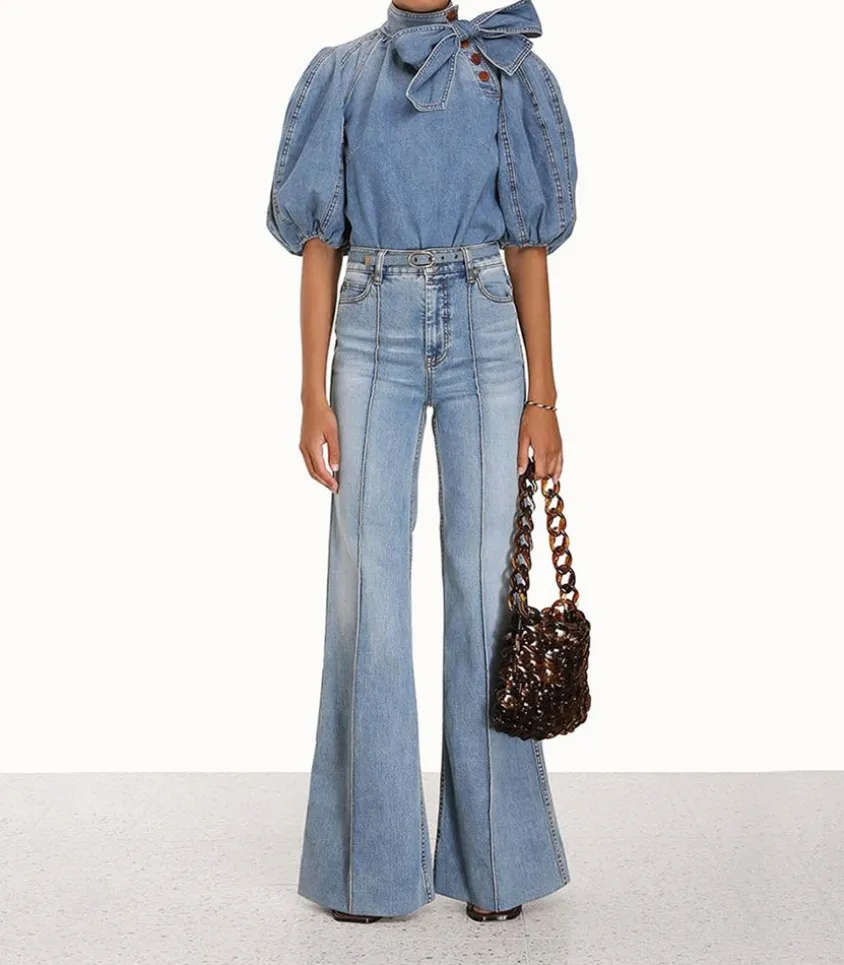 Jean Wide Leg Bleu Poseidon