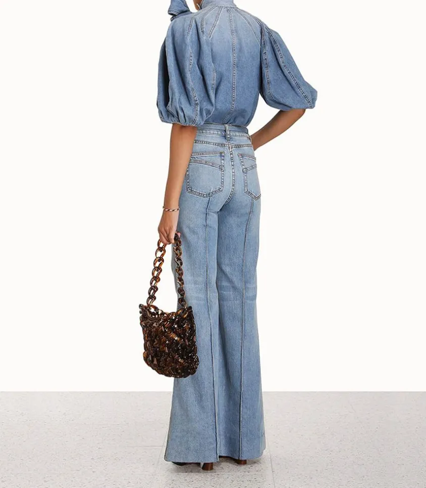 Jean Wide Leg Bleu Poseidon