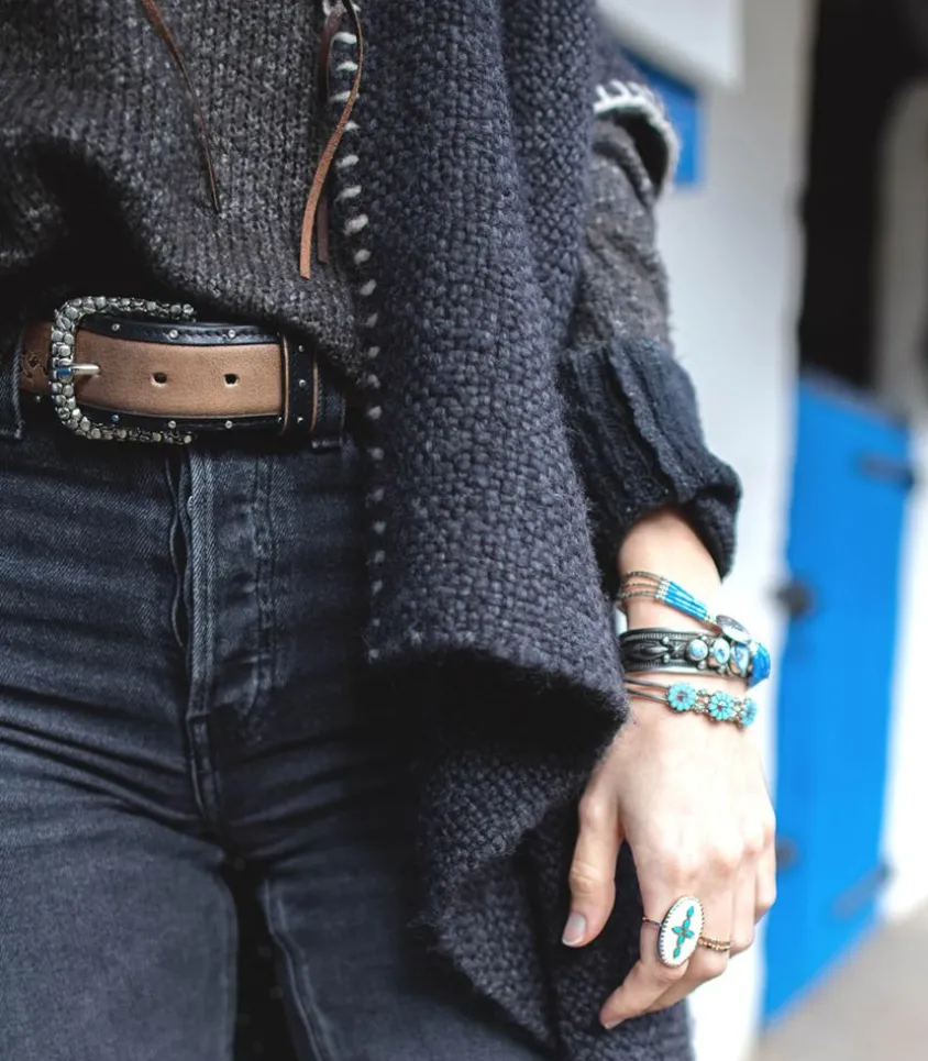 Jonc Epais Turquoise Golden Hill