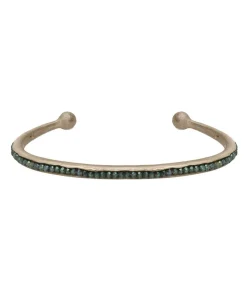 Jonc Talisman Serti Stone Zirconium Vert Militaire