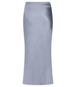Jupe Longue Bar En Soie Gris