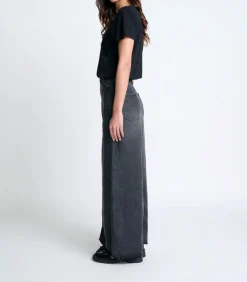 Jupe Longue En Denim Goya Carbone Wash