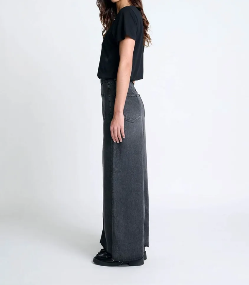 Jupe Longue En Denim Goya Carbone Wash