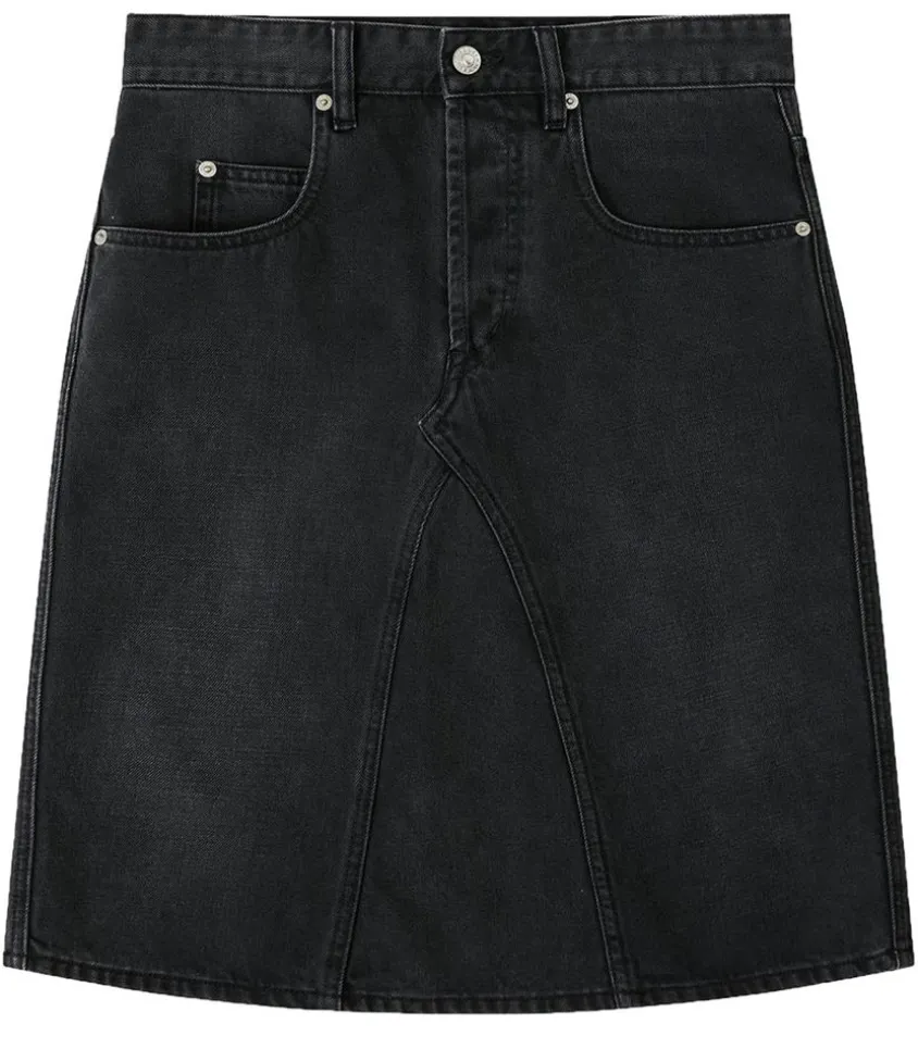 Jupe Midi Fiali En Jean Faded Black
