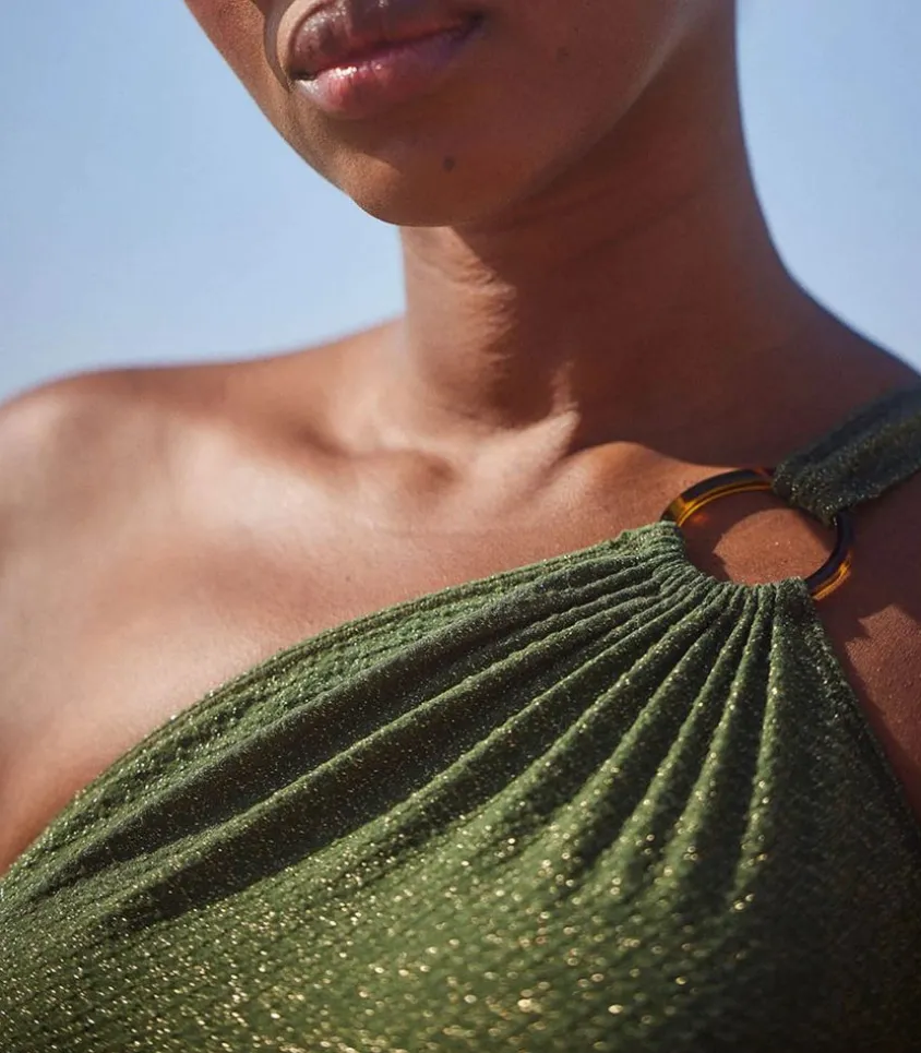 Maillot De Bain Une Piece Lauria Kaki Shiny