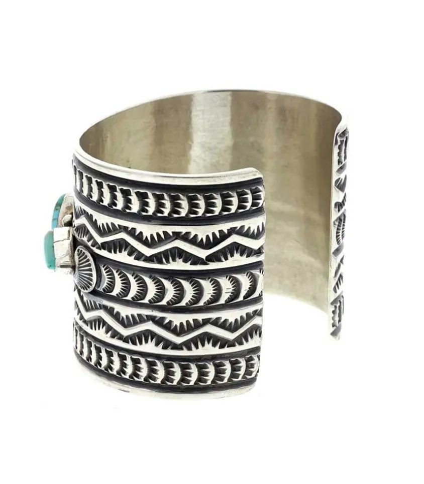 Manchette Gravee 5 Turquoises