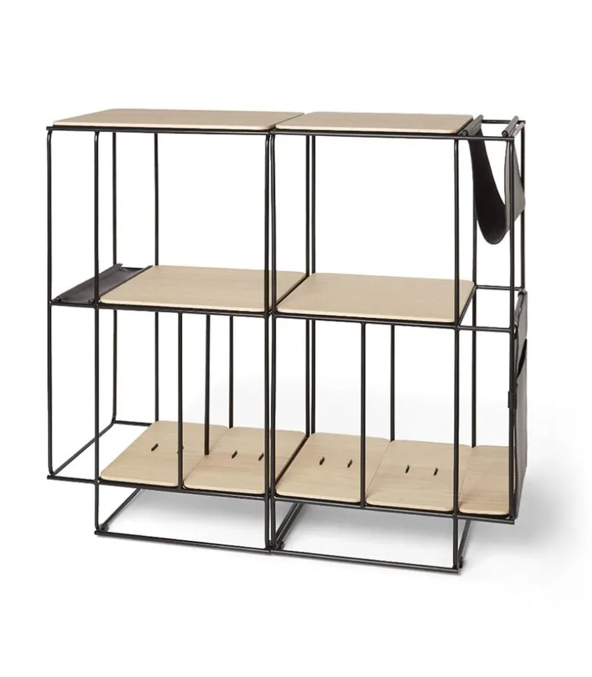 Meuble Acoustique Et Modulable Lines Chene + Kit Accessoires Cuir