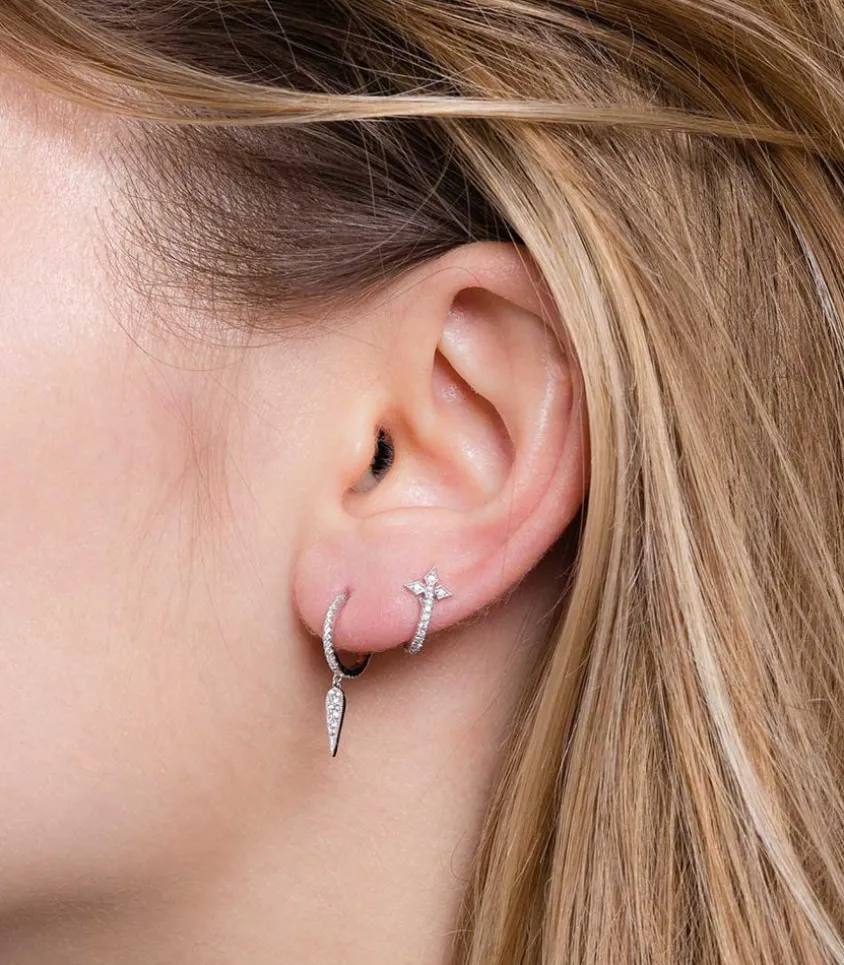 Mini Creole Fleurs Du Mal Or Blanc