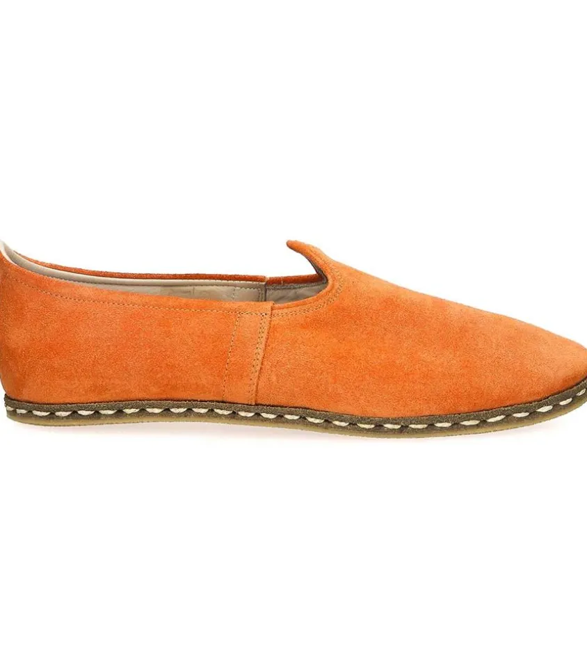 Mocassins Saanas Classique Homme Cuir Suede Mandarine
