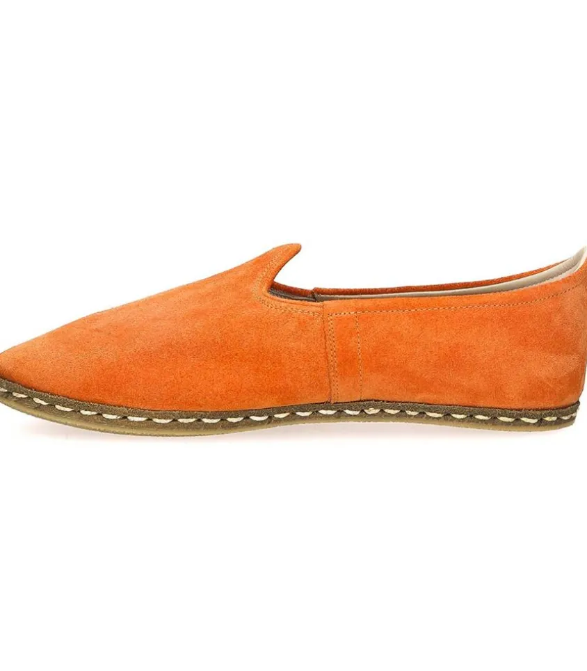 Mocassins Saanas Classique Homme Cuir Suede Mandarine