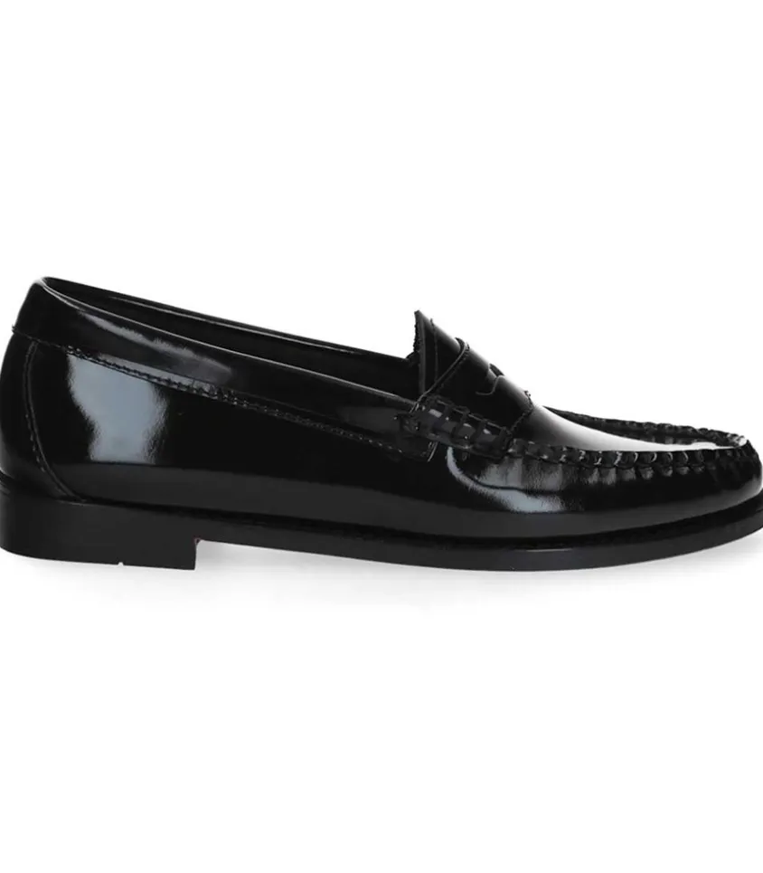 Mocassins Weejuns Penny Wheel En Cuir Verni Noir