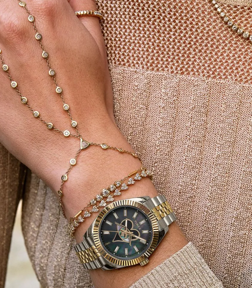 Montre Timex X Jacquie Aiche Black Mother Of Pearl