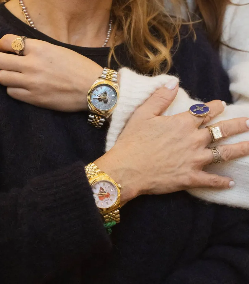 Montre Timex X Jacquie Aiche Black Mother Of Pearl