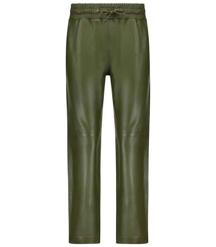 Pantalon En Cuir Kaki