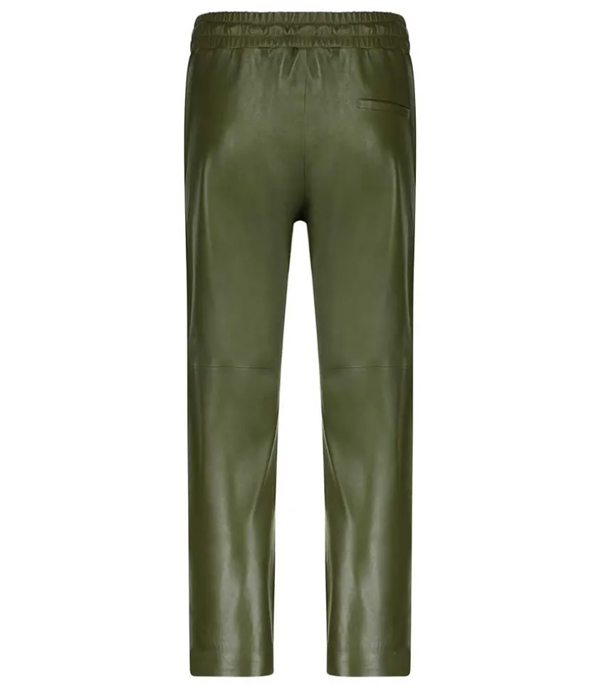 Pantalon En Cuir Kaki