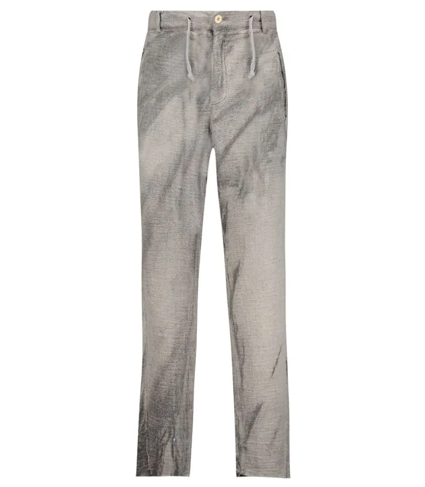Pantalon Homme Front Pockets Hand Dyed Gris