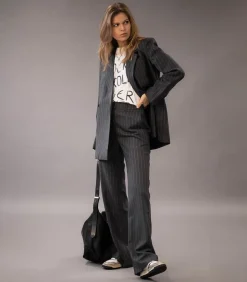 Pantalon Tailleur Drew Grey Pinstripe